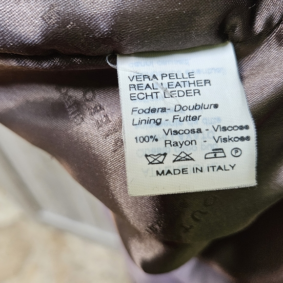 Pierotucci Lilac Vera Pelle 100% Leather Asymmetrical Zip Biker Jacket - Picture 4 of 16